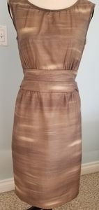 HugoBoss brown silk dress. Size 6.